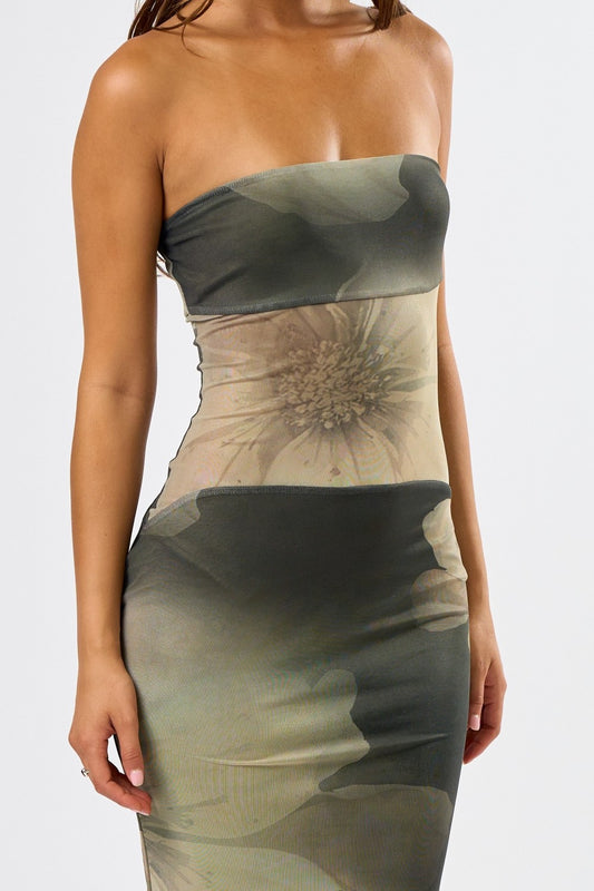 Evergreen Bloom Maxi Dress