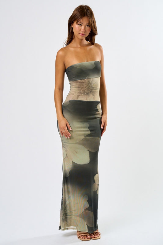 Evergreen Bloom Maxi Dress