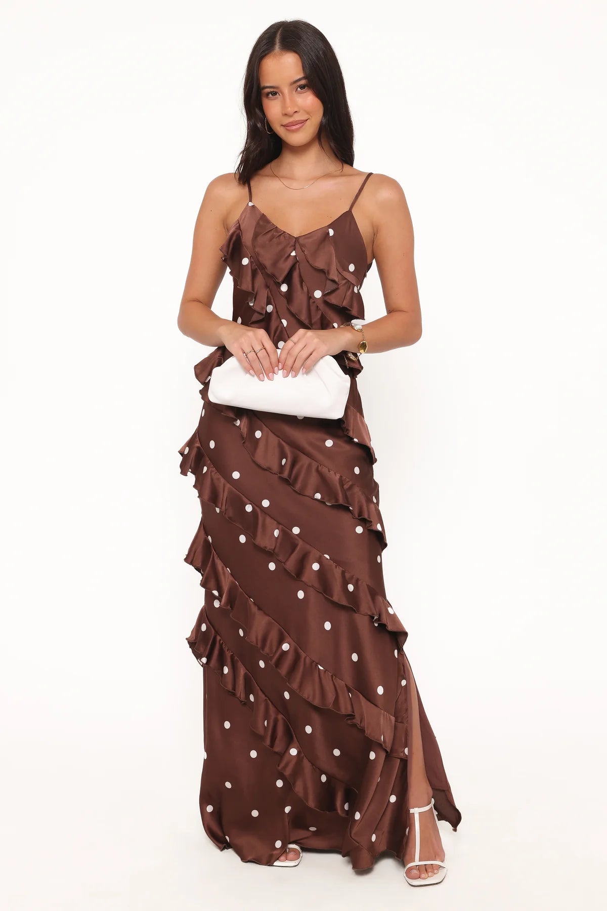 Ciao Satin Ruffle Maxi