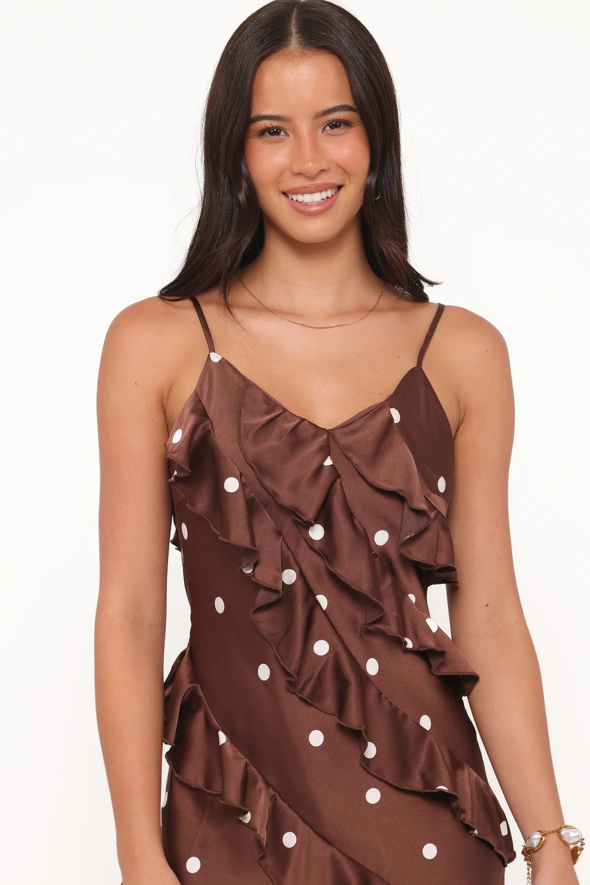 Ciao Satin Ruffle Maxi