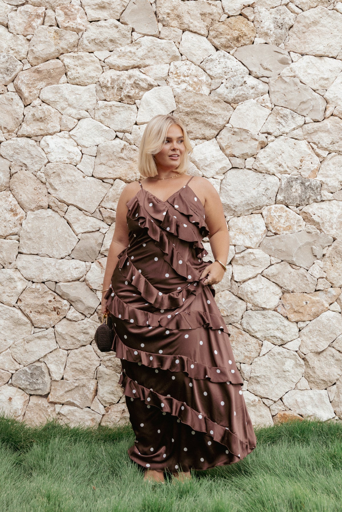 Ciao Satin Ruffle Maxi