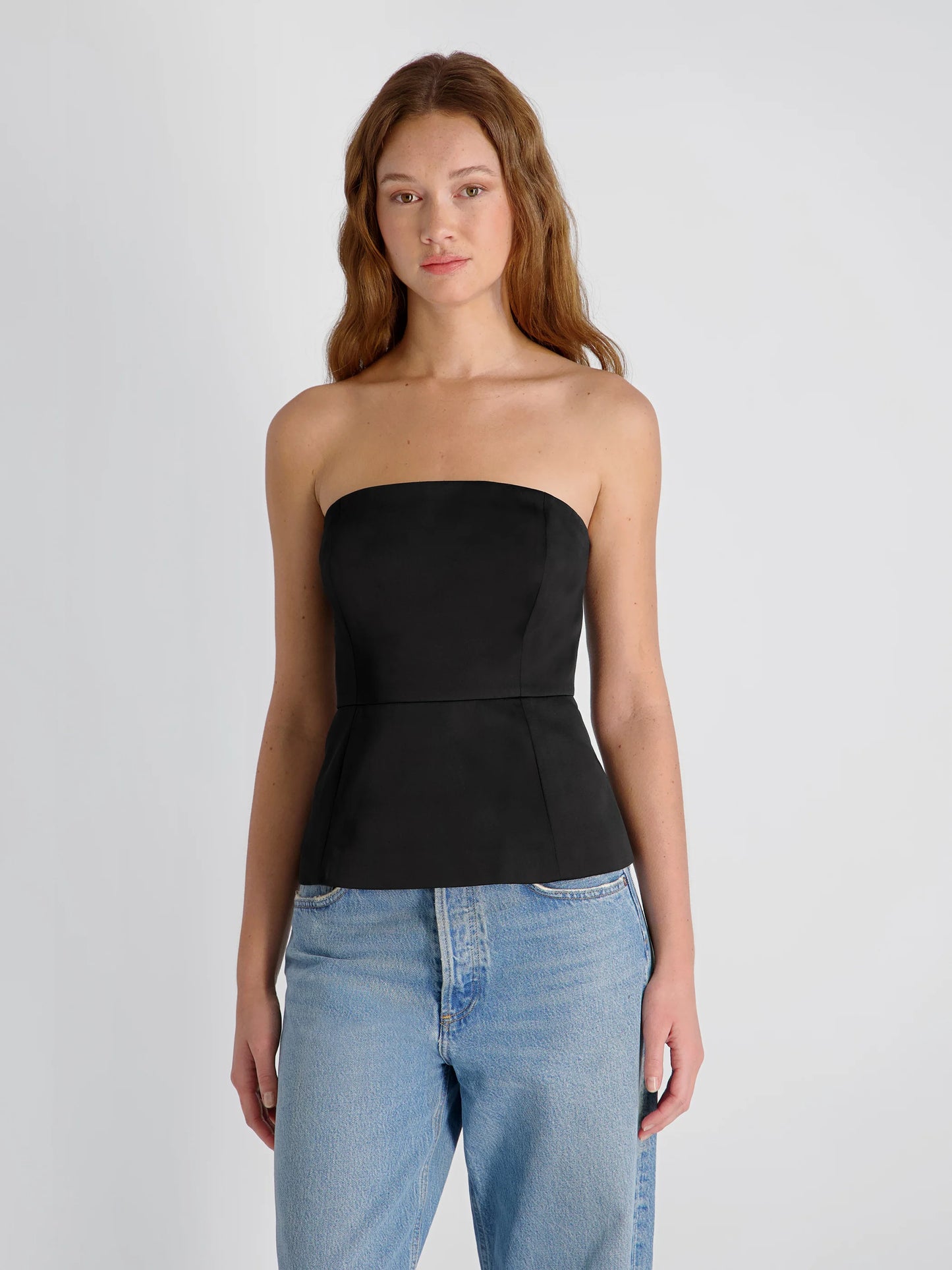 York Satin Peplum Top