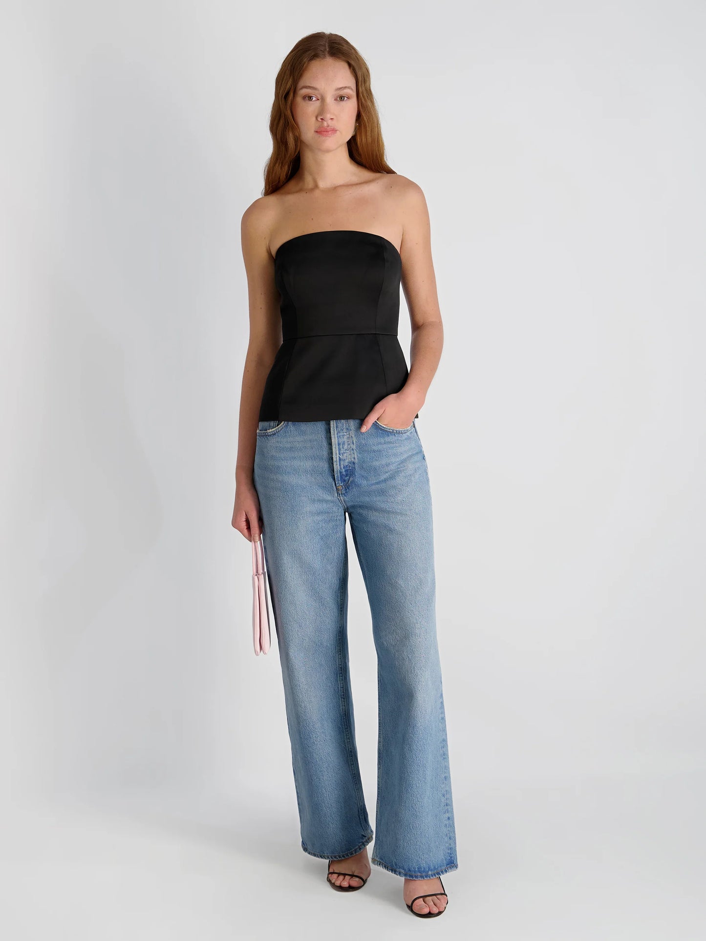 York Satin Peplum Top