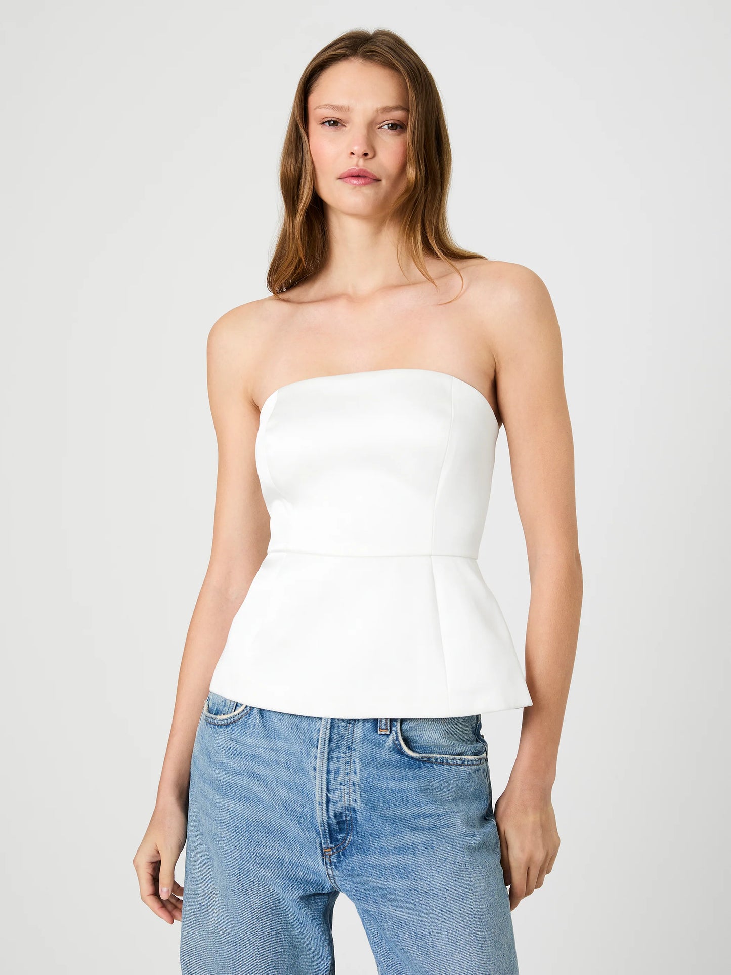 York Satin Peplum Top