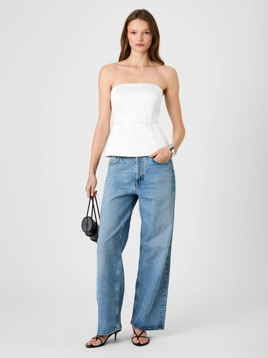 York Satin Peplum Top