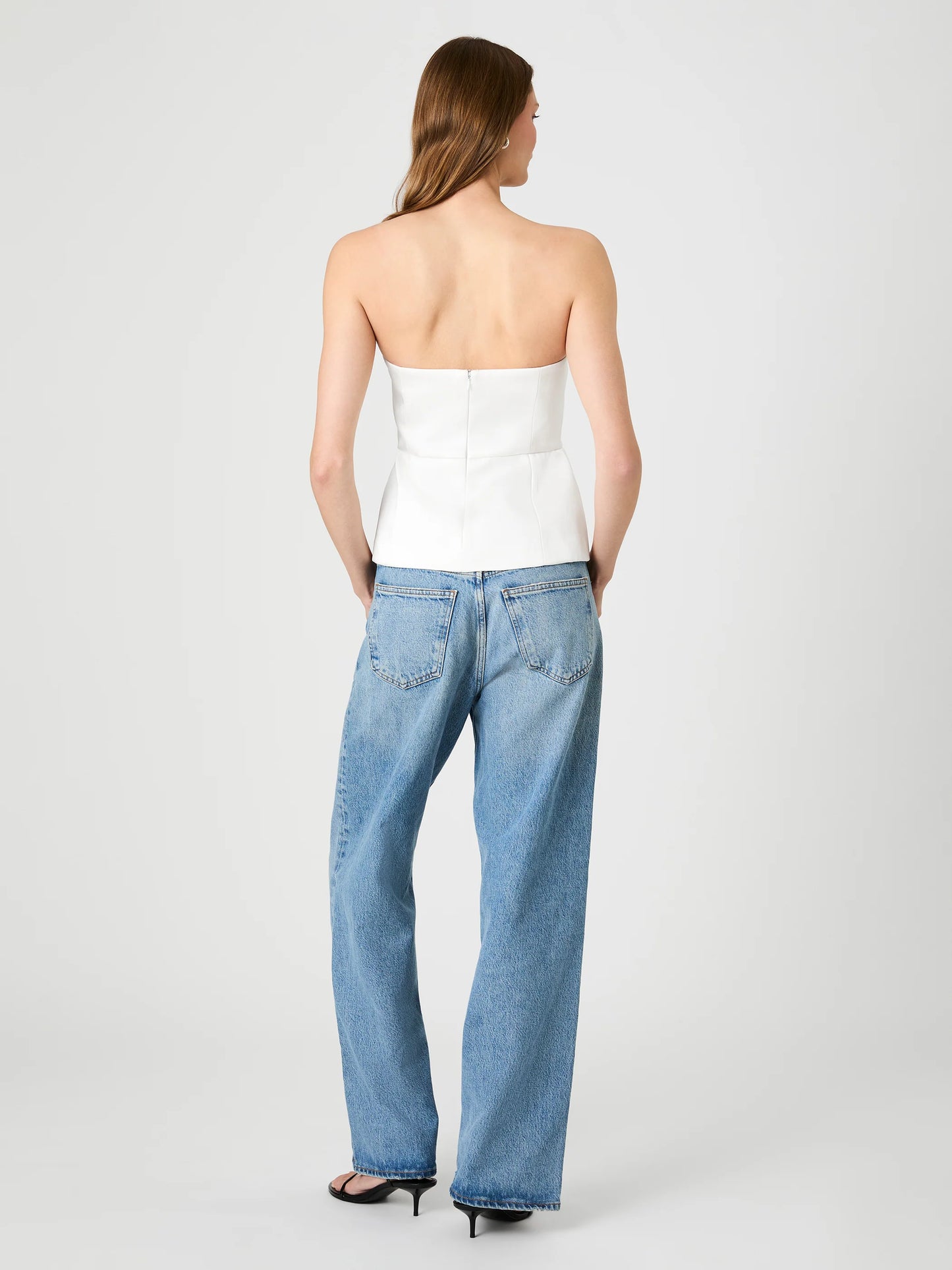 York Satin Peplum Top