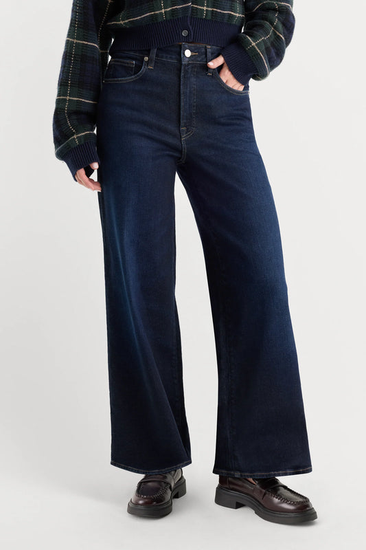 Good Waist Palazzo Ankle Jeans - Rinse