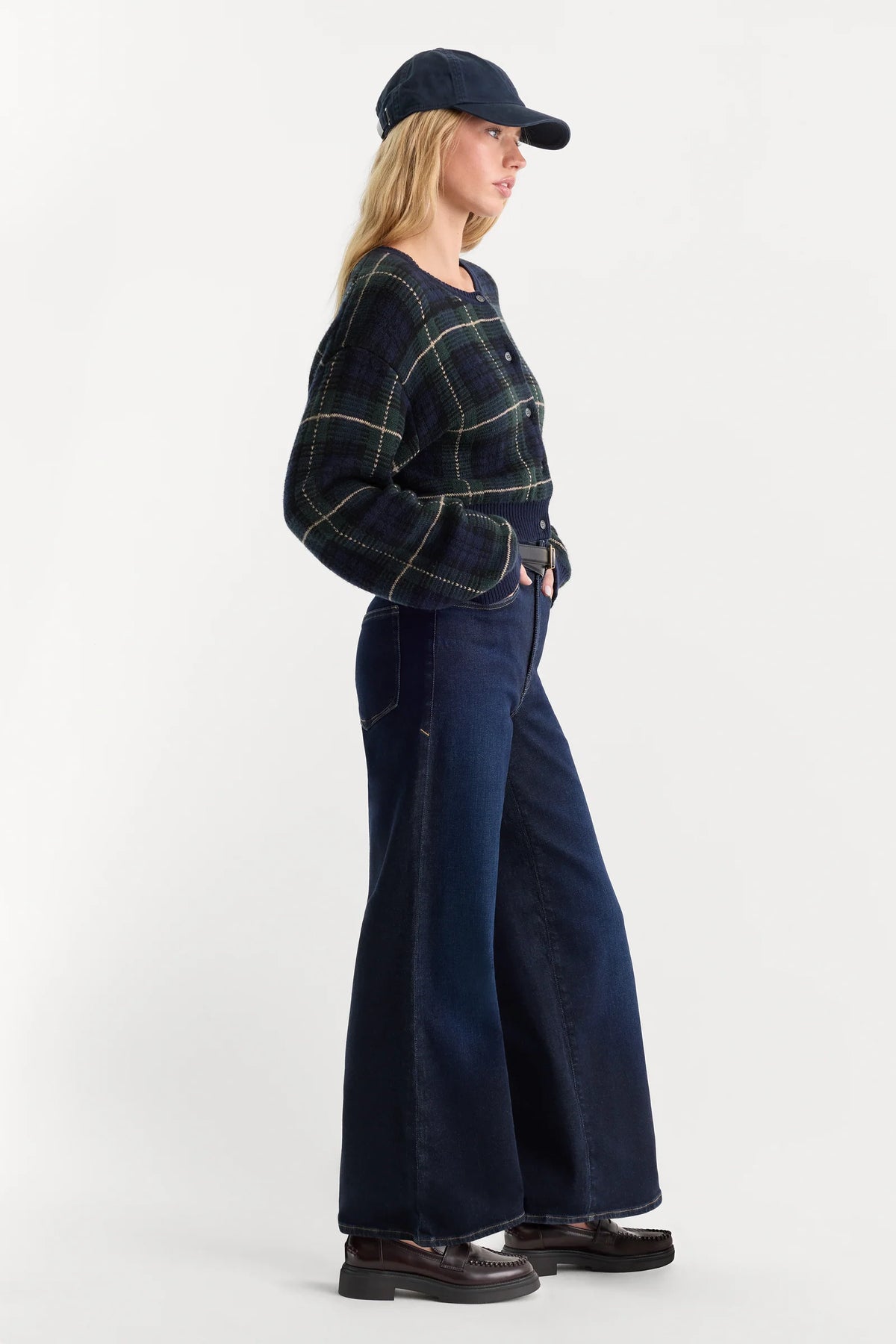 Good Waist Palazzo Ankle Jeans - Rinse