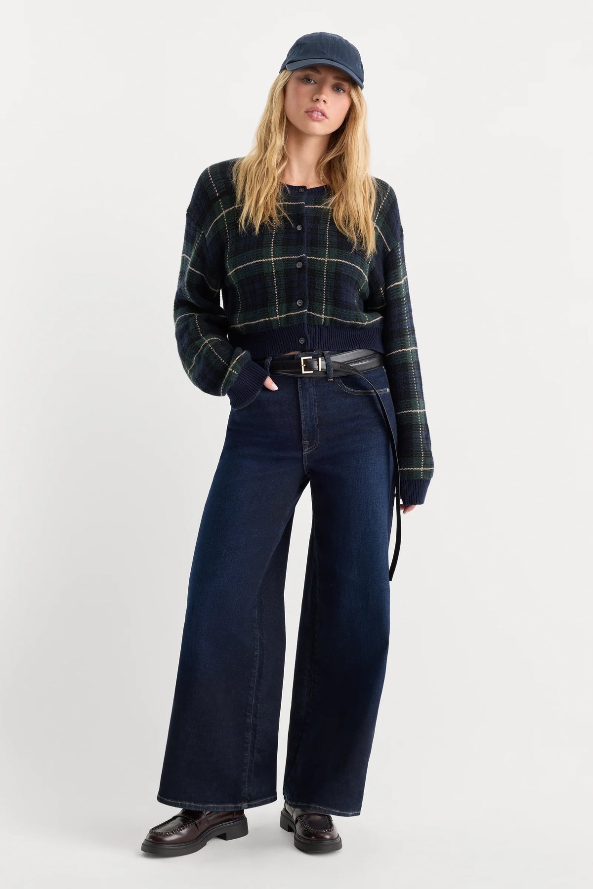 Good Waist Palazzo Ankle Jeans - Rinse