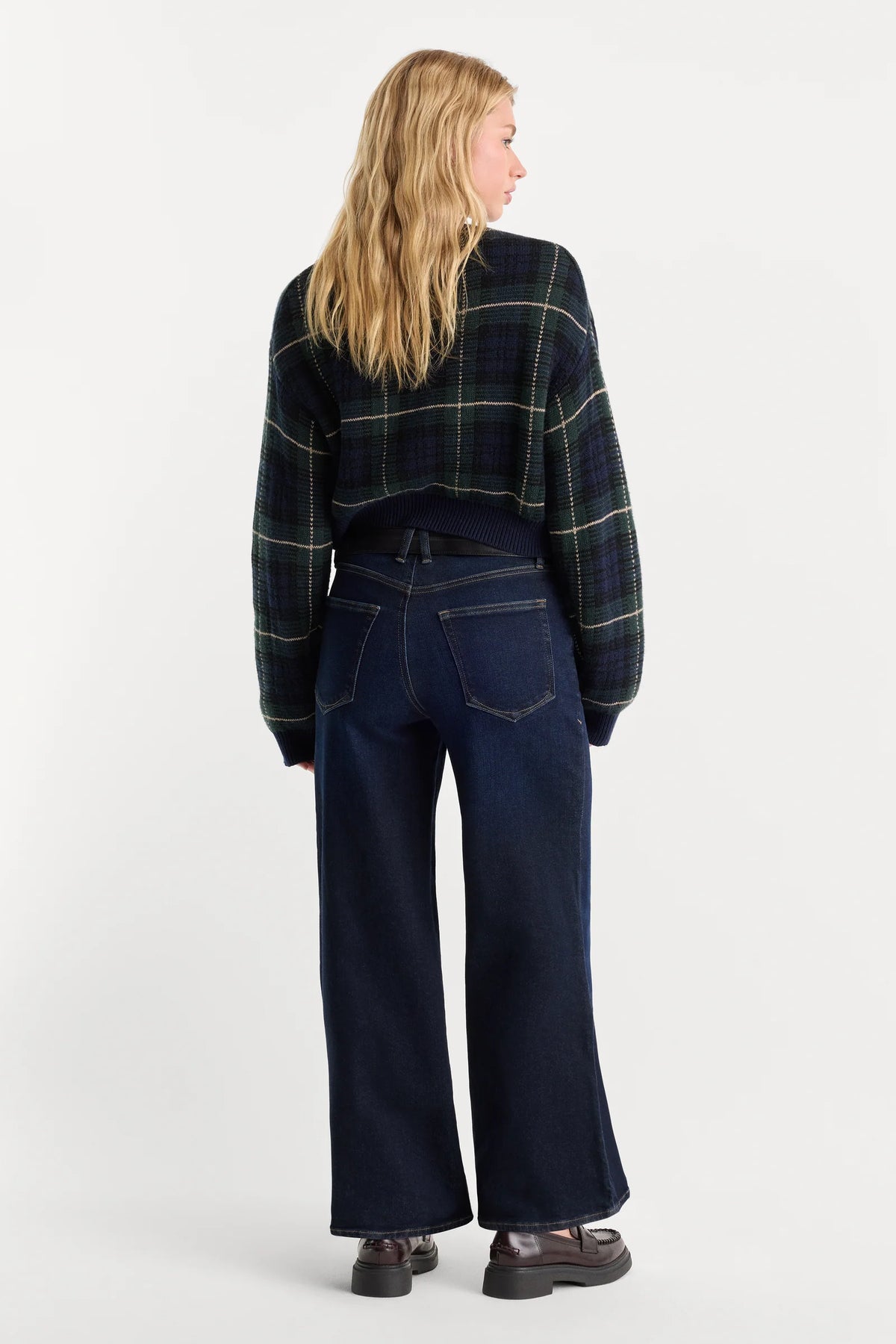 Good Waist Palazzo Ankle Jeans - Rinse