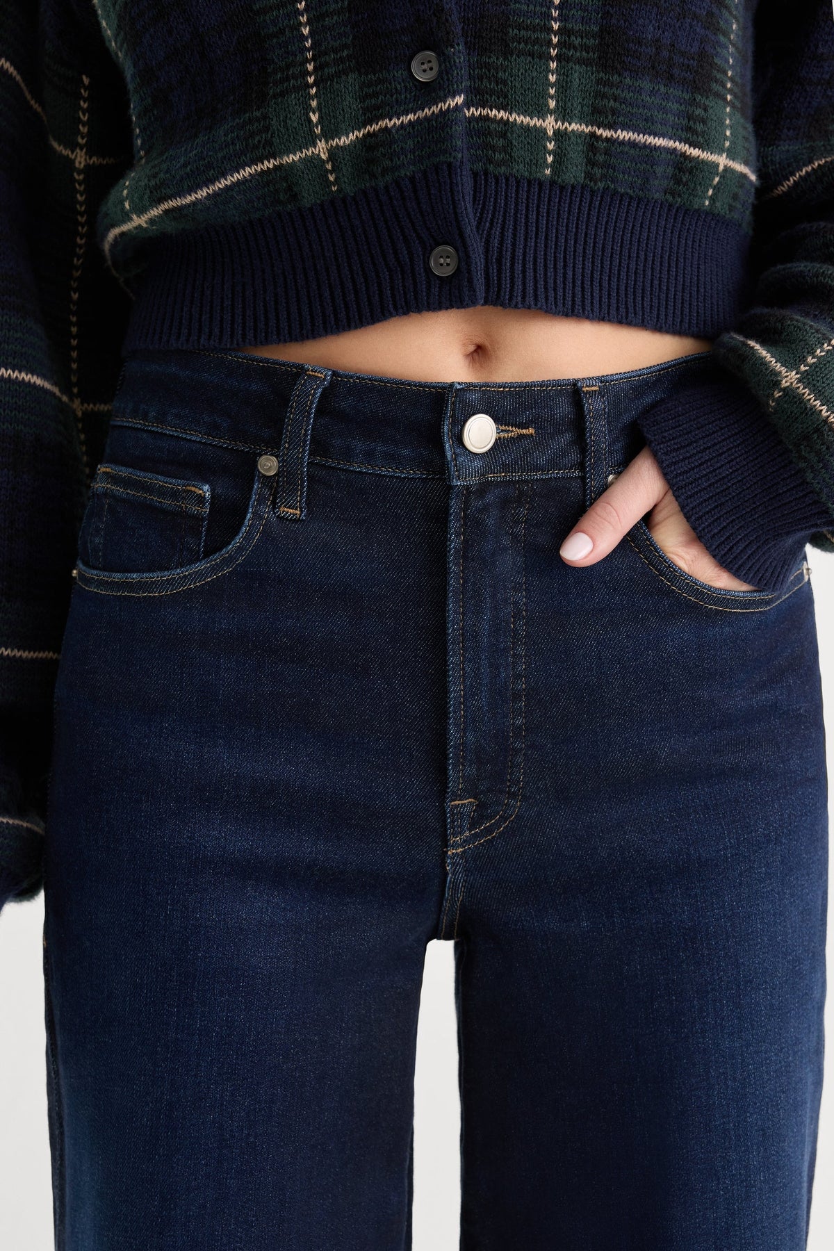 Good Waist Palazzo Ankle Jeans - Rinse
