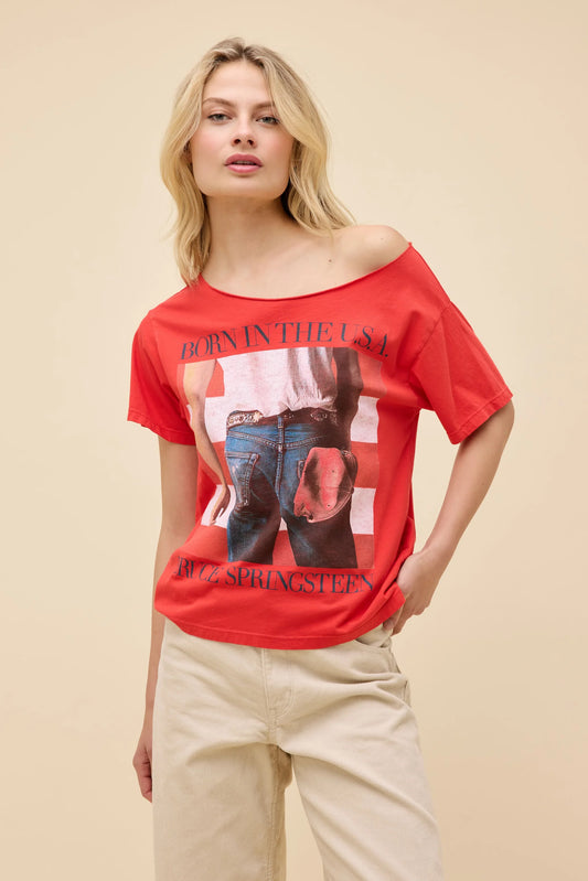 Bruce Springsteen Born In The USA Off The Shoulder Tee