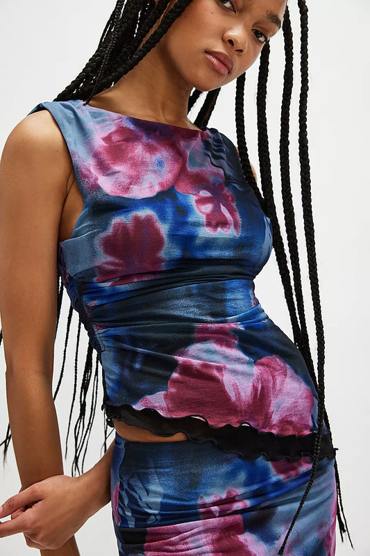 Ash Printed Knit Top