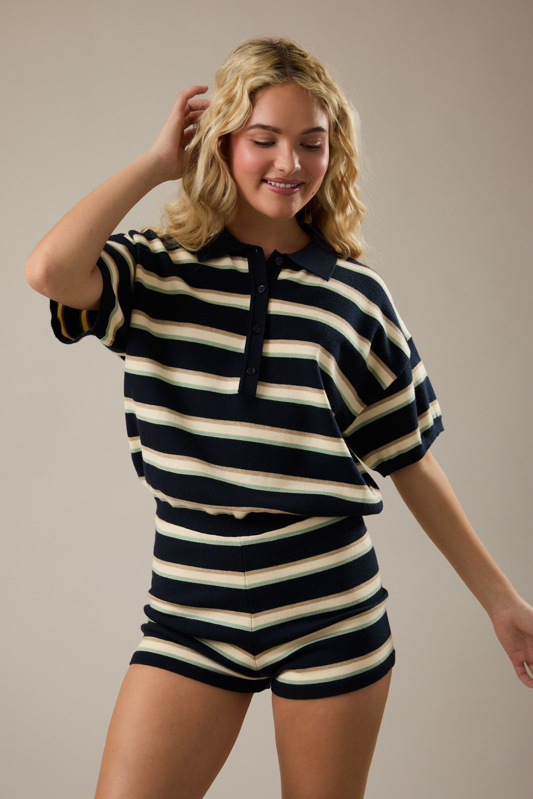 Meridian Striped Romper