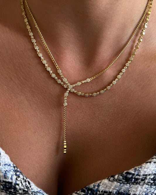 Hex Pave Disc Lariat