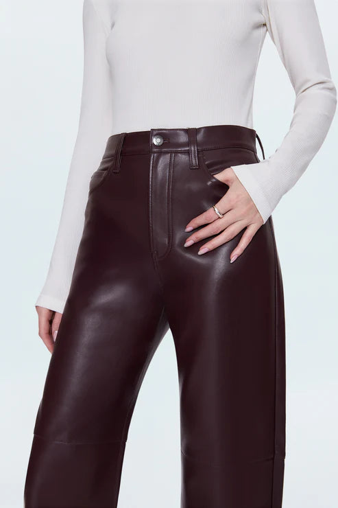 Jett High Rise Bowed Straight- Cabernet