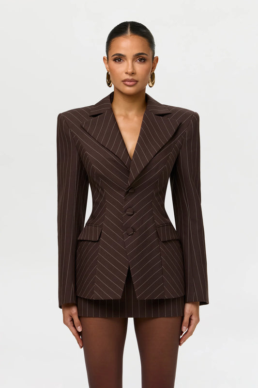 Wide Pinstripe Blazer