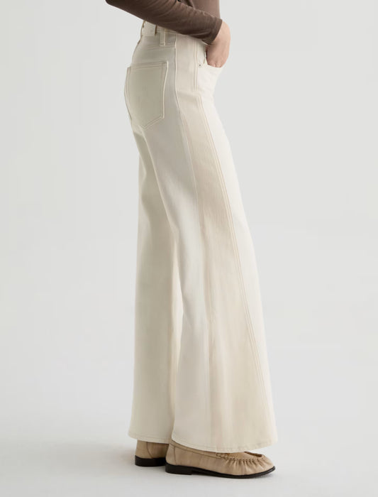 Saige Wide Leg Jean - Powder/Ecru