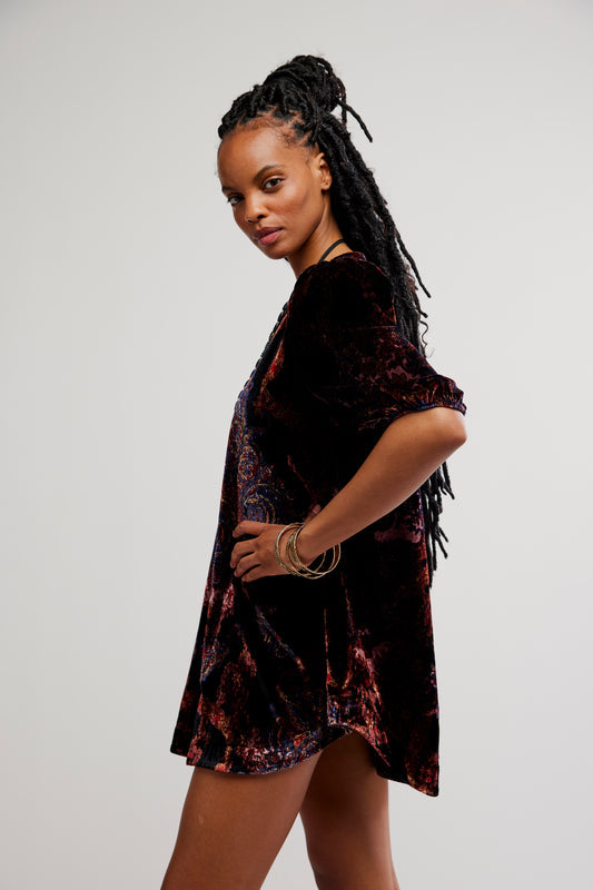 Maye Printed Velvet Dress