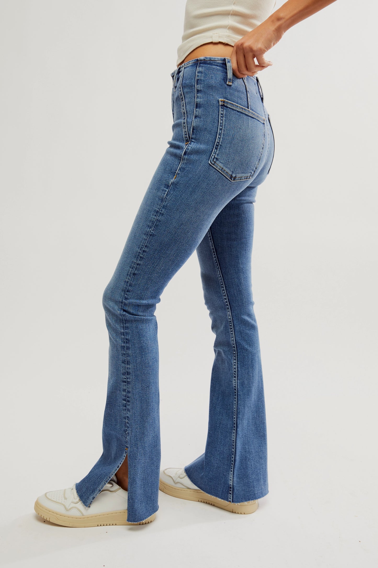 Level Up Slit Slim Flare Jeans