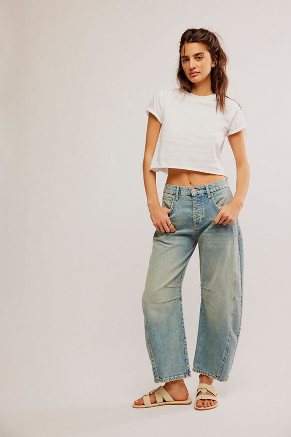 Good Luck Mid-Rise Barrel Jeans