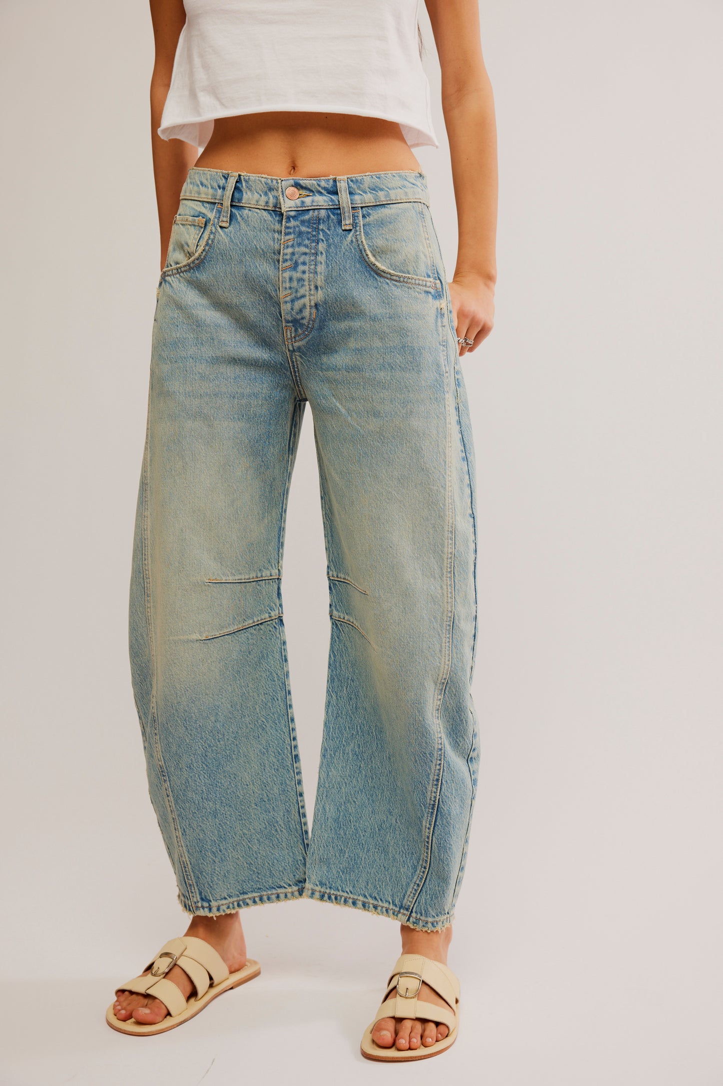 Good Luck Mid-Rise Barrel Jeans