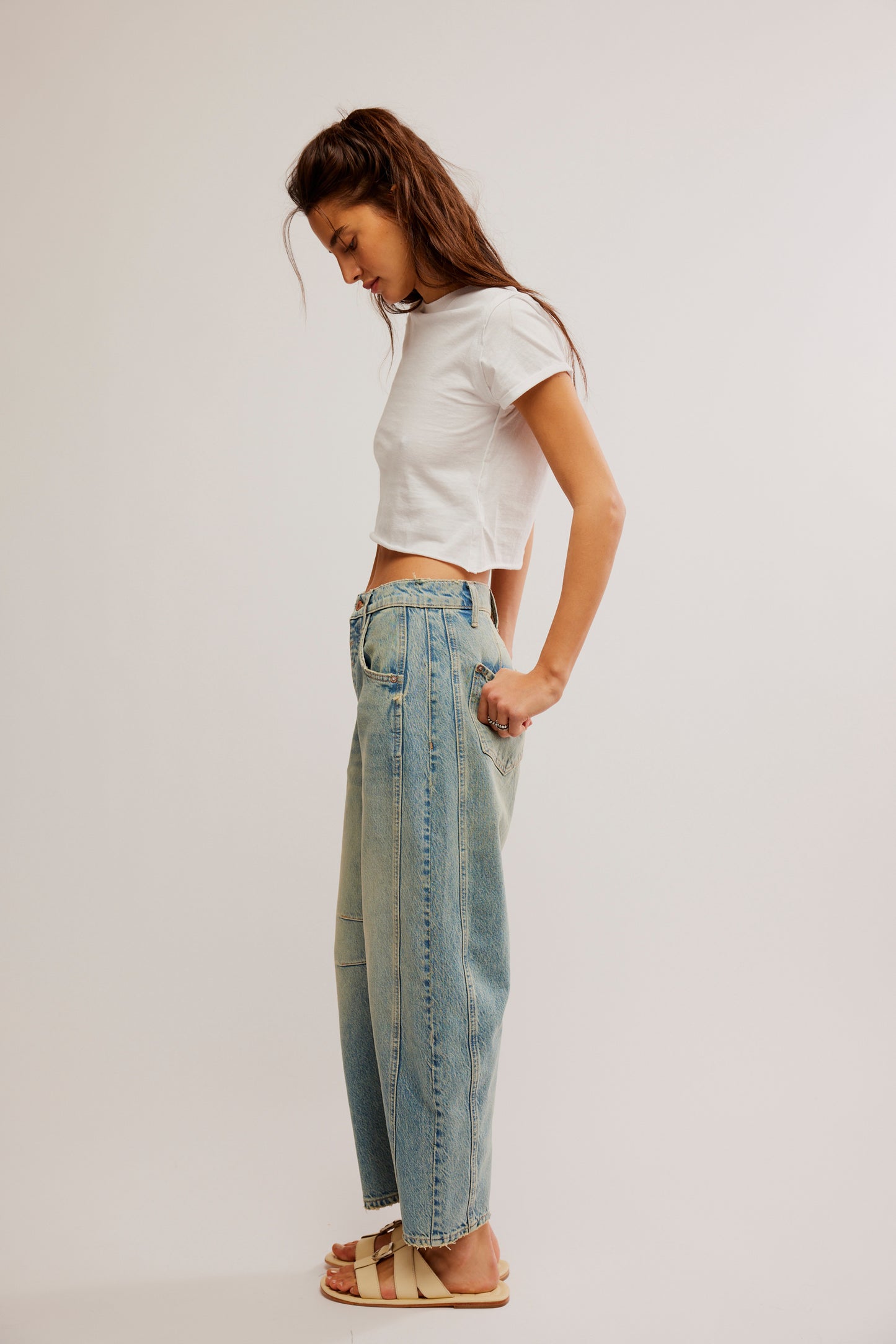 Good Luck Mid-Rise Barrel Jeans