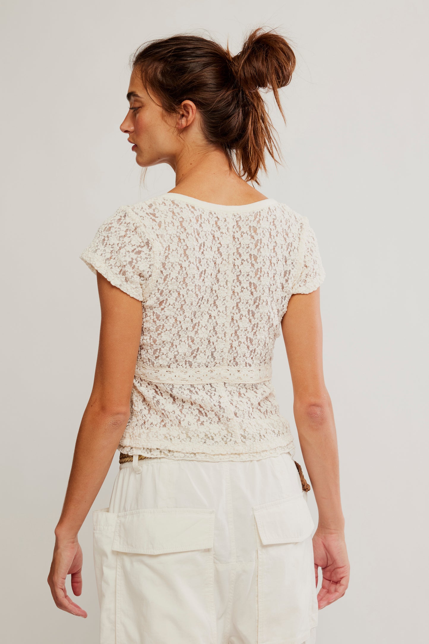 Claro Lace Tee - Whisper White