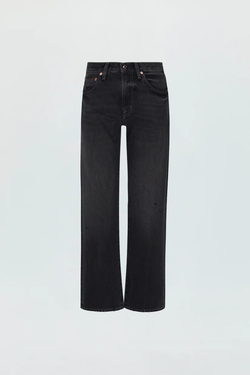 Lexi Mid Rise Bowed Straight - Mercury