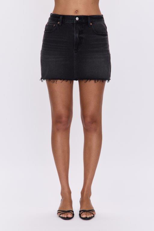 Daisy Low Slung Mini Skirt - Caviar