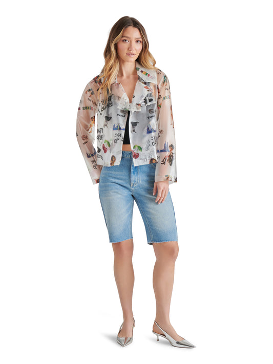 Graphic Trench Jacket