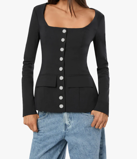 Boatneck Peplum Blazer