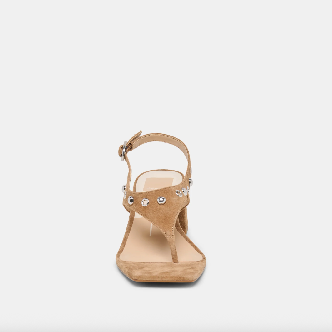 Yves Stud Heels - Light Brown Suede