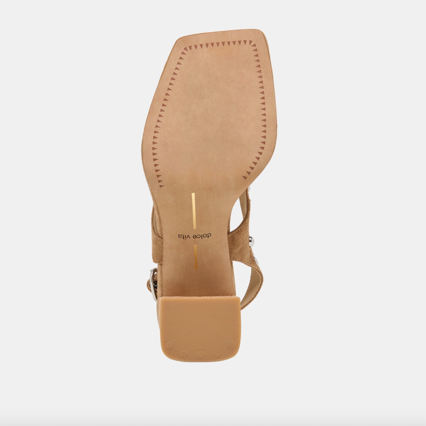 Yves Stud Heels - Light Brown Suede