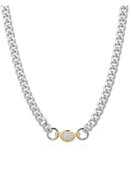 The Pave Oval Link Necklace