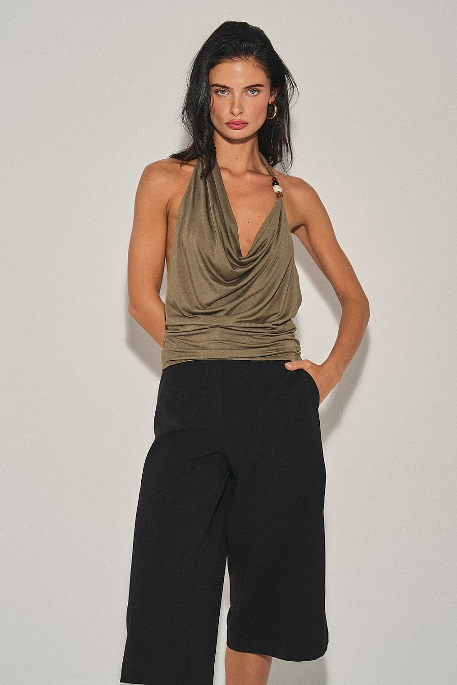 Eliana Draped Halter Neck