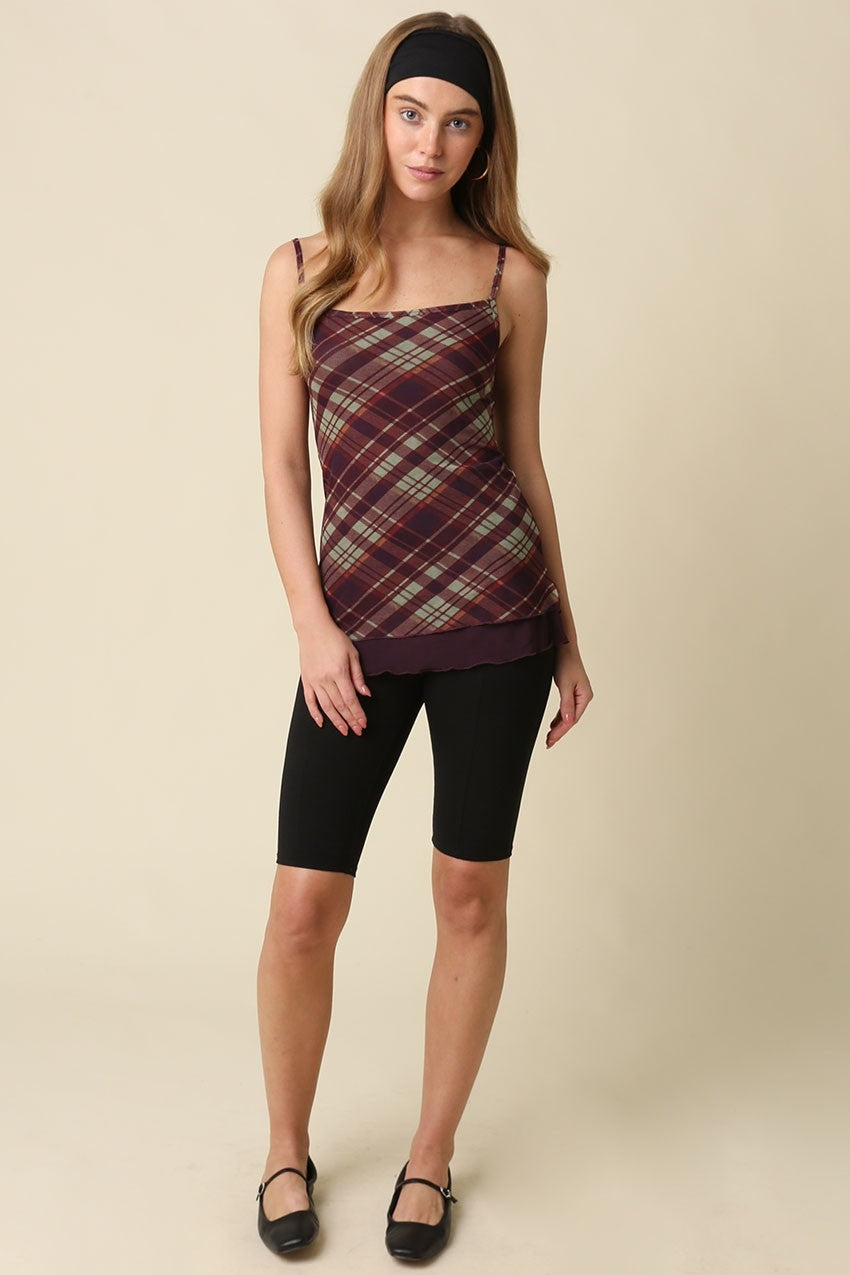 Sheer Genius Plaid Top