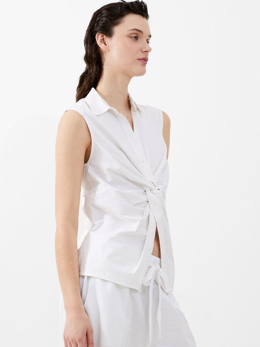 Oafie Linen Twist Front Shirt