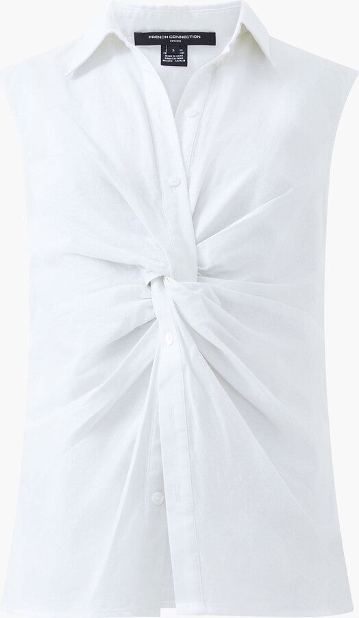 Oafie Linen Twist Front Shirt