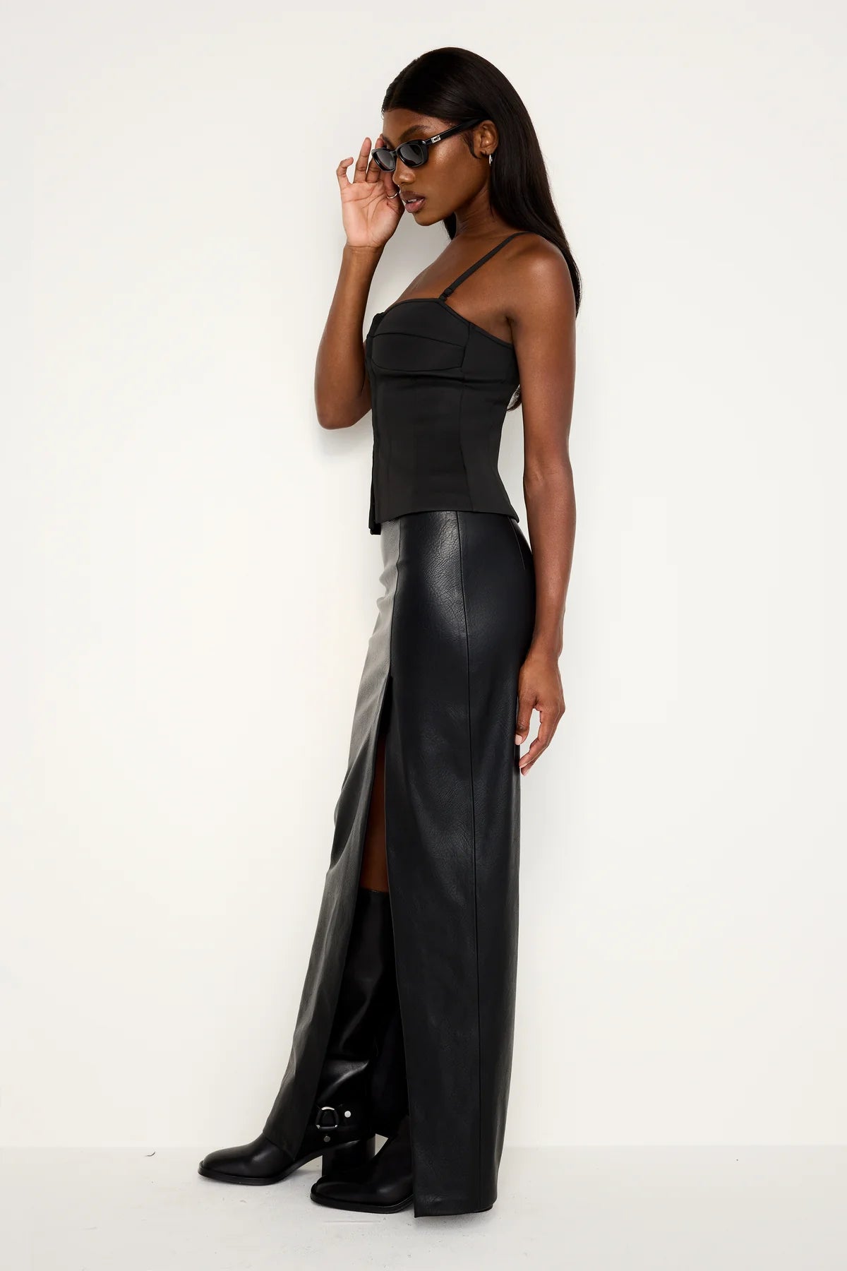 Faux Leather Maxi Skirt