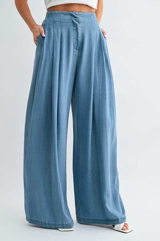 Off Script Denim Wide Leg Pants