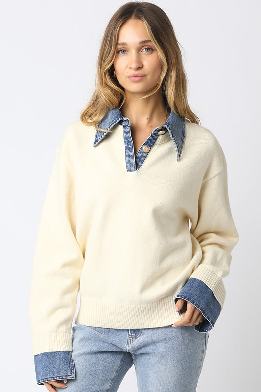 Double Take Contrast Sweater