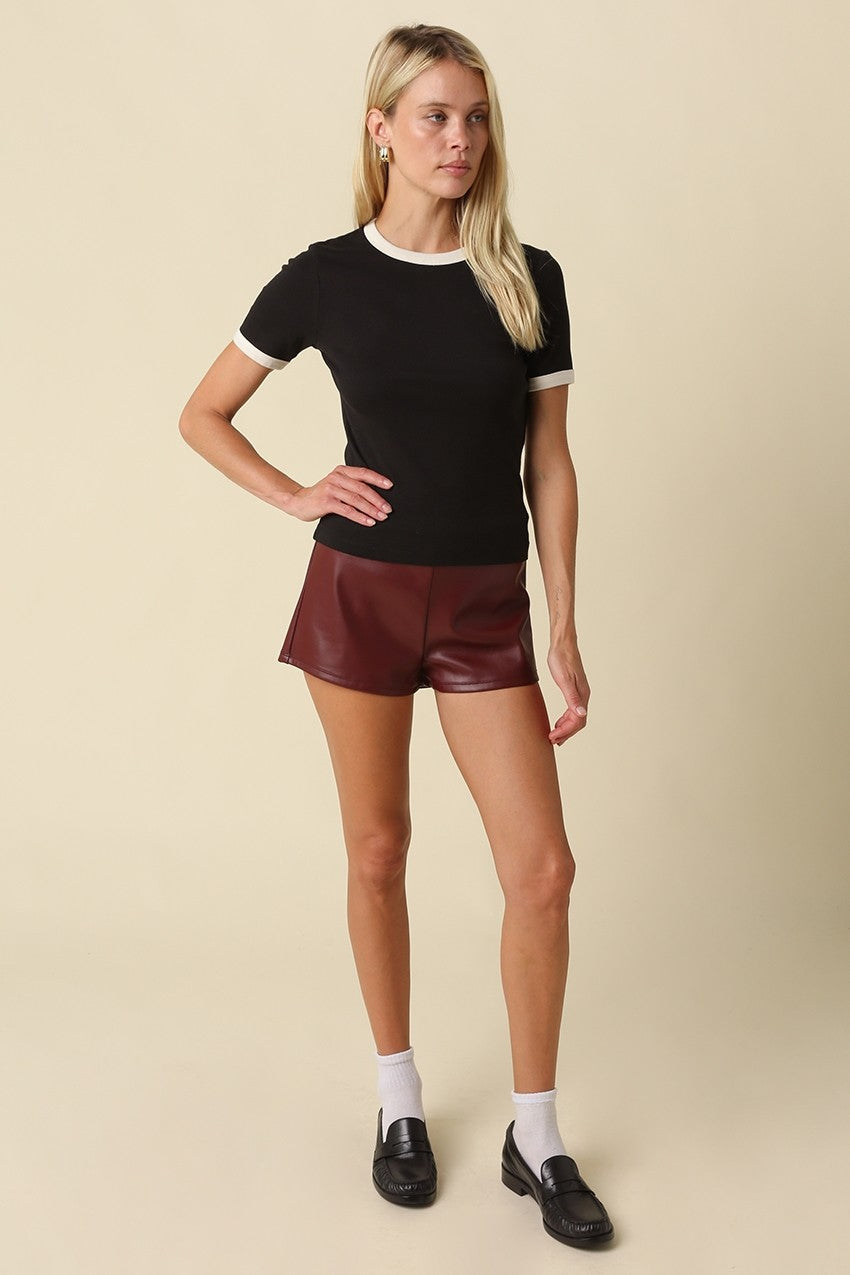 Corner Office Leather Shorts
