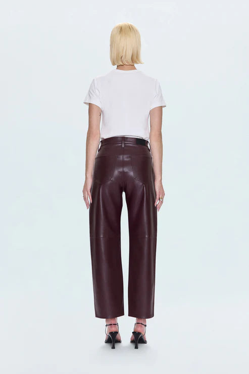 Jett High Rise Bowed Straight- Cabernet